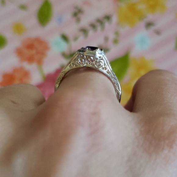 SOLD | 0.76ctw Genuine Amethyst Filigree - Picture 3 of 8